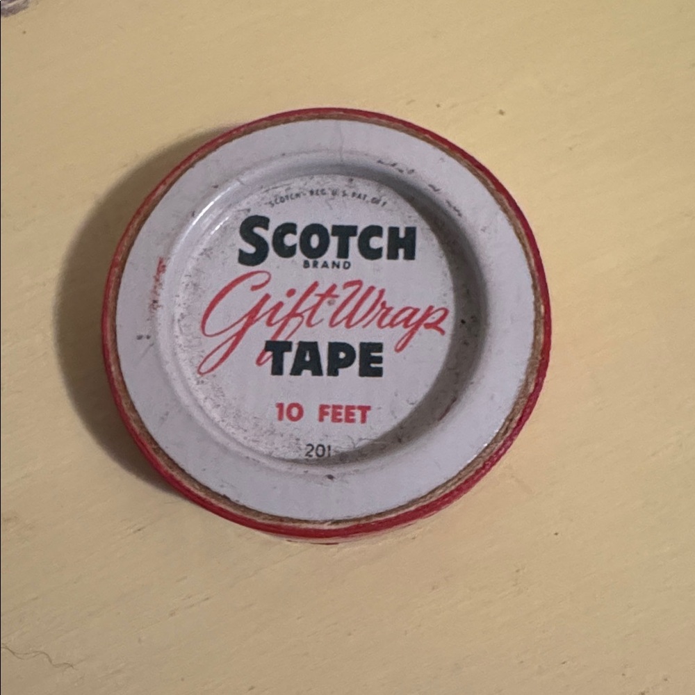 VTG Scotch Gift Wrap Tape in metal container